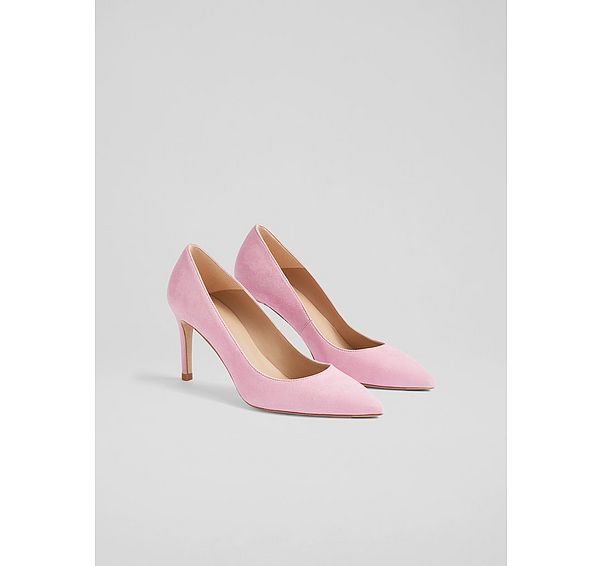 L.k. Bennett Classic Floret Apple Green Suede Pointed Toe Courts