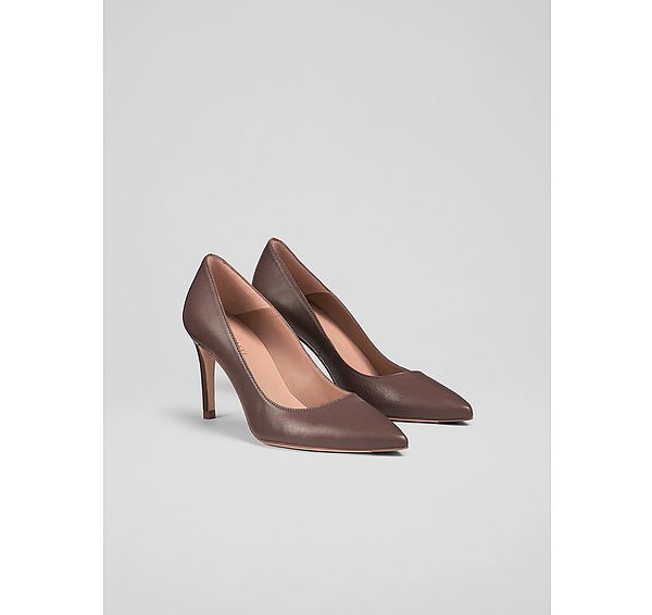 L.k. Bennett Classic Floret Nude 1 Leather Pointed Toe Courts