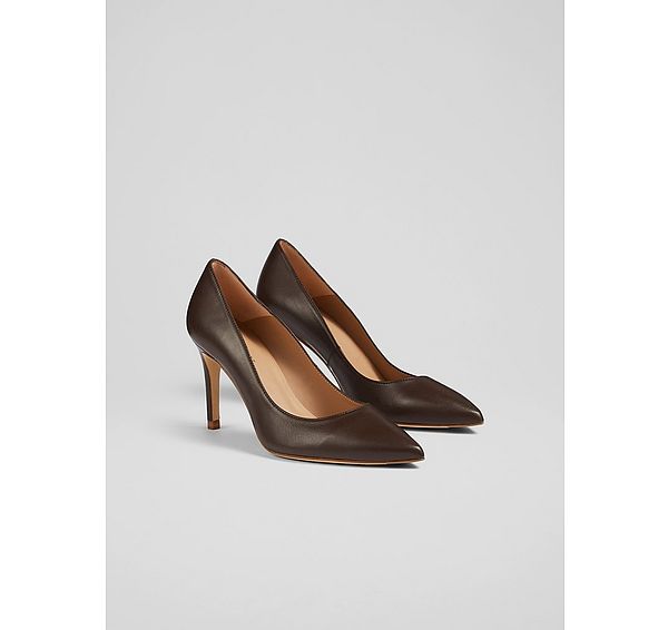 L.k. Bennett Classic Floret Nude 4 Leather Pointed Courts