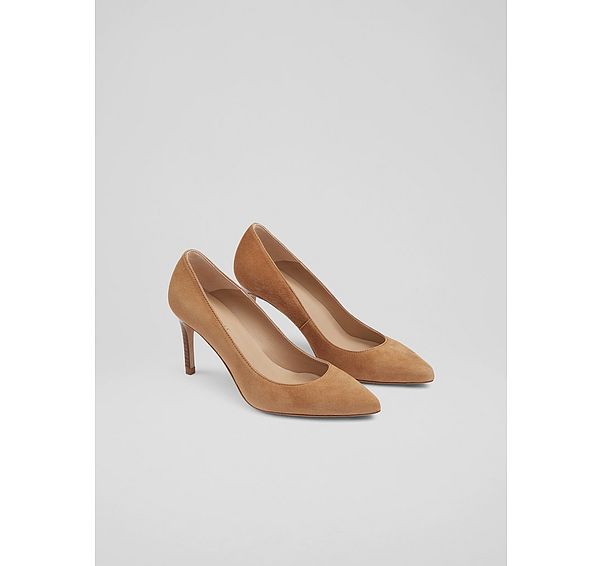 L.k. Bennett Classic Floret Nutmeg Suede Pointed Toe Courts