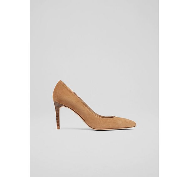 l.k. bennett Classic Floret Nutmeg Suede Pointed Toe Courts