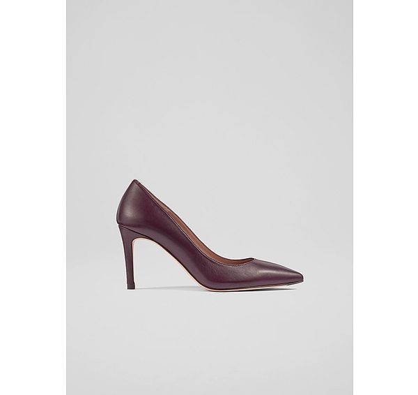 l.k. bennett Classic Floret Wine Leather Pointed Toe Courts