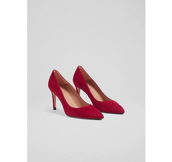 L.k. Bennett Classic Floret Yellow Suede Pointed Toe Courts