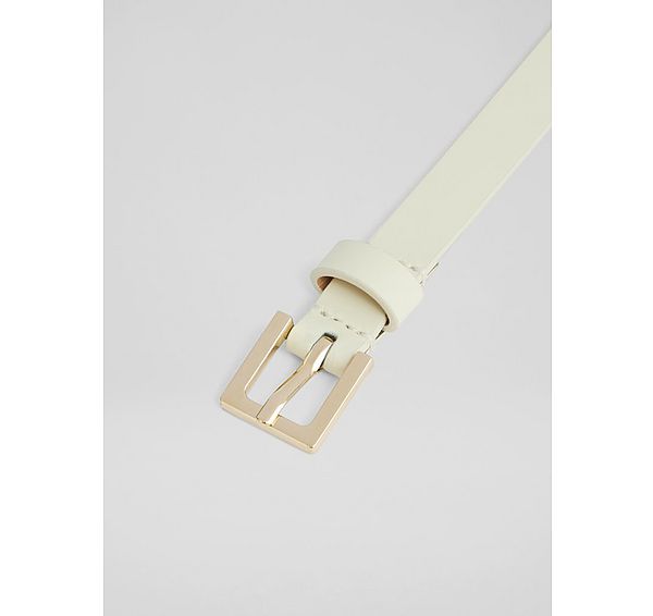 L.k. Bennett Clover Natural Leather Square Buckle Belt