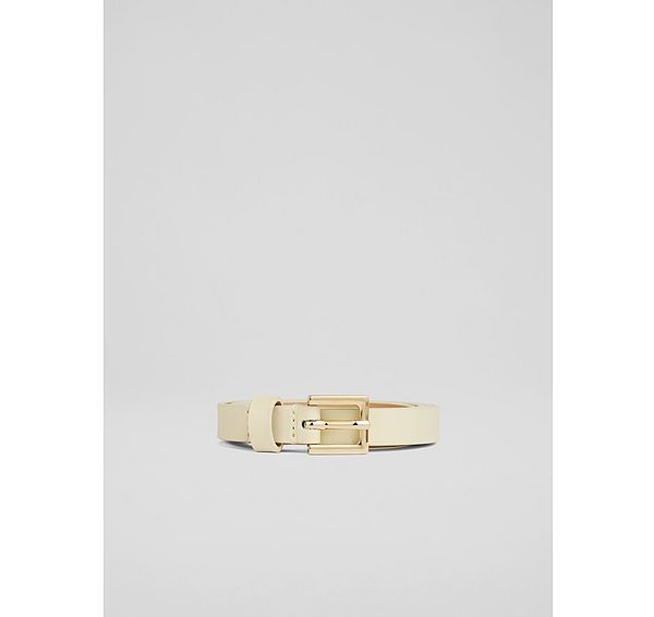 l.k. bennett Clover Natural Leather Square Buckle Belt