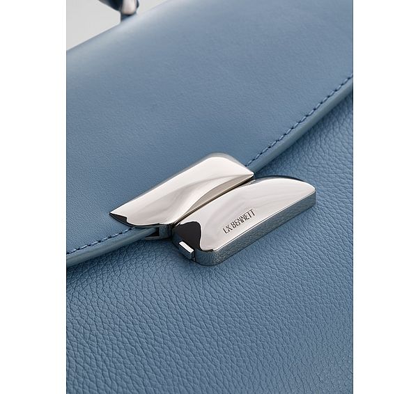 L.k. Bennett Darcie Blue Leather Top Handle Crossbody Bag