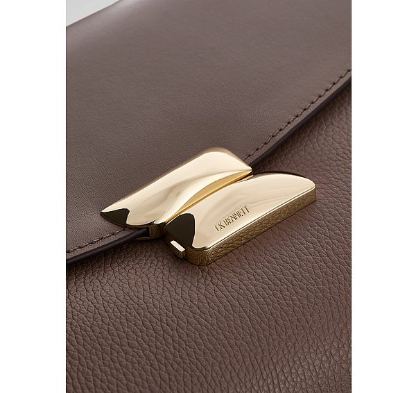 L.k. Bennett Darcie Neutral Leather Top Handle Crossbody Bag