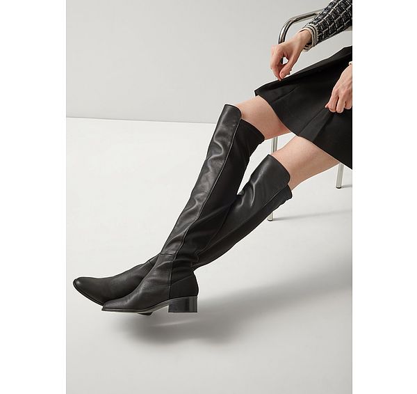 l.k. bennett Duke Black Half And Half Stretch Over The Knee Boot