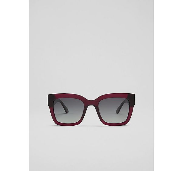 l.k. bennett Elsa Maroon Acetate Square Sunglass Frame