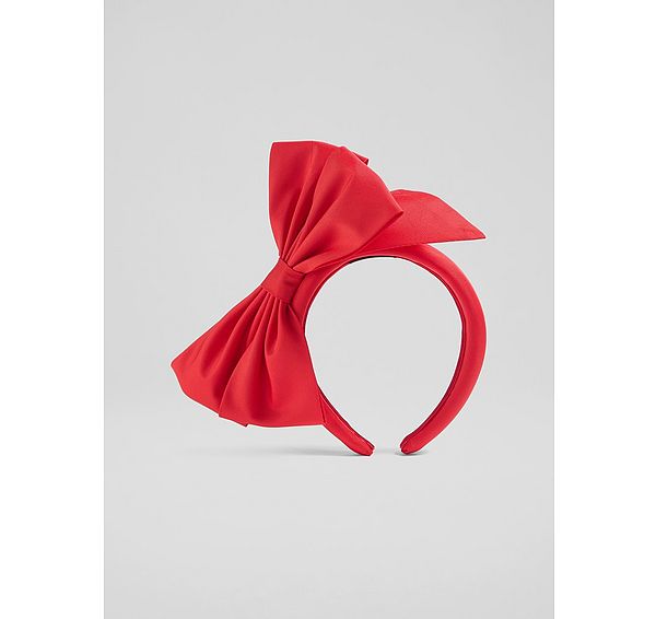 l.k. bennett Emma Red Fabric Bow Fascinator Headband