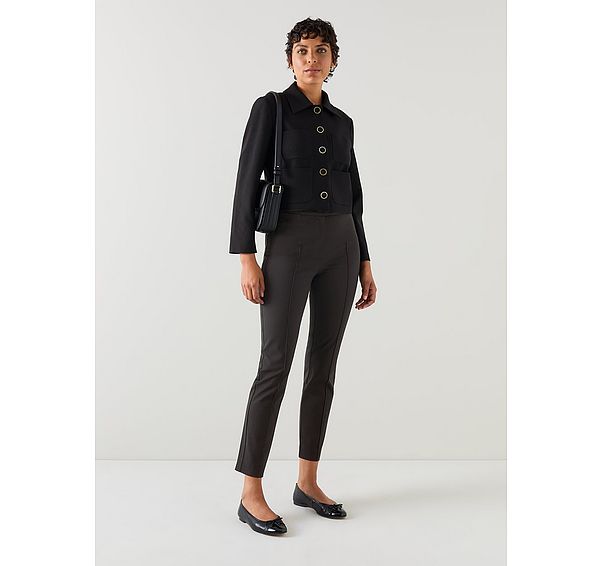 l.k. bennett Esen Black Stretch Slim Square Pocket Trousers