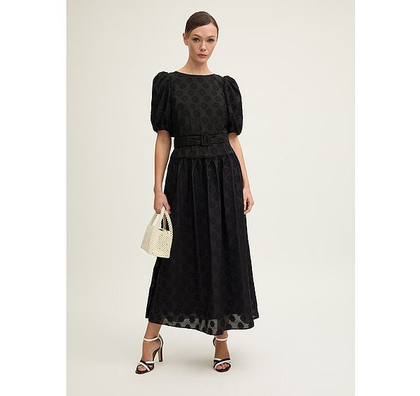 l.k. bennett Esmerelda Floral Midi Puff Sleeve Dress