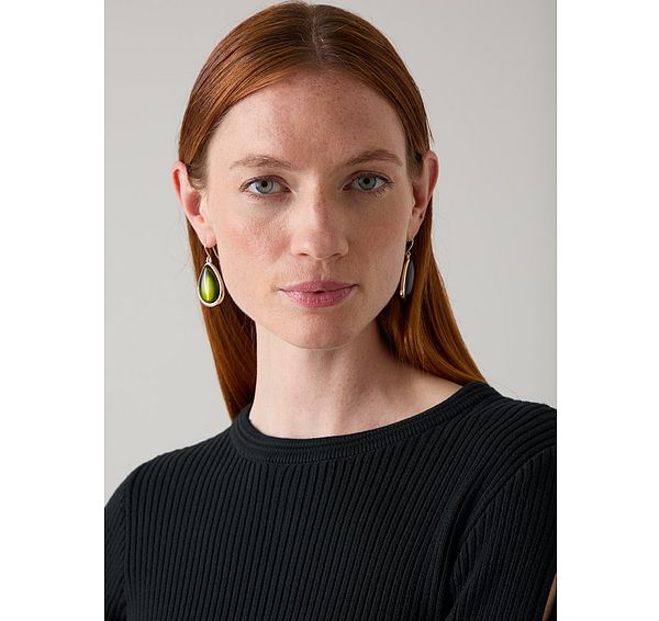 l.k. bennett Essie Green Blend Resin Teardrop Earring
