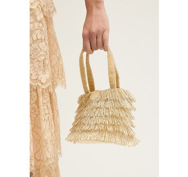 l.k. bennett Etsy Champagne Crystals & Mesh Beaded Bag