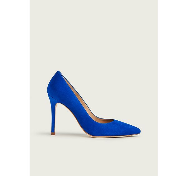 l.k. bennett Fern Klein Blue Suede Pointed Toe Courts
