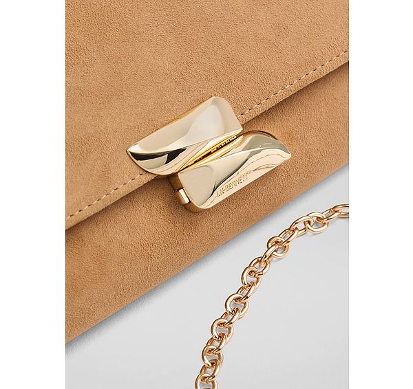 L.k. Bennett Florence Aurora Red Suede Long Clasp Clutch Bag