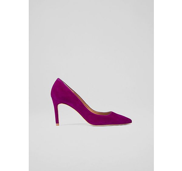 l.k. bennett Floret Magenta Suede Pointed Toe Courts