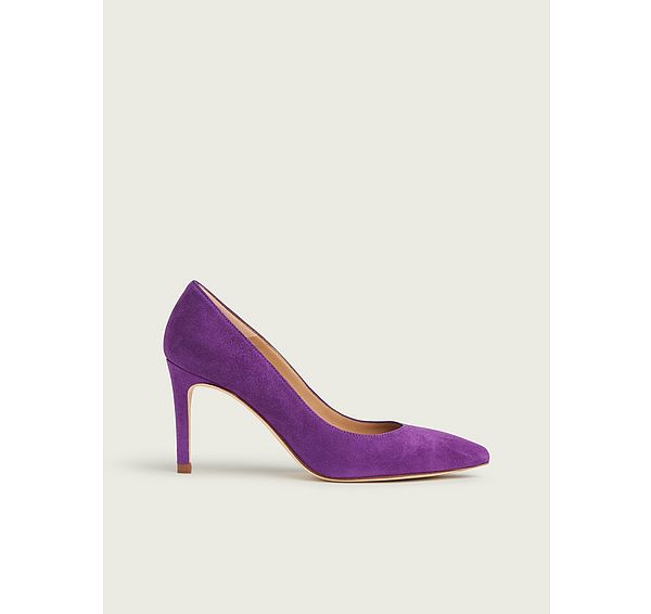 l.k. bennett Floret Mulberry Suede Pointed Toe Courts
