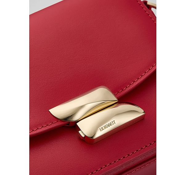 L.k. Bennett Frankie Red Smooth Leather Core Crossbody Bag