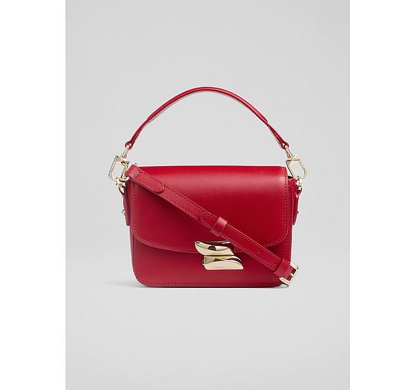 l.k. bennett Frankie Red Smooth Leather Core Crossbody Bag