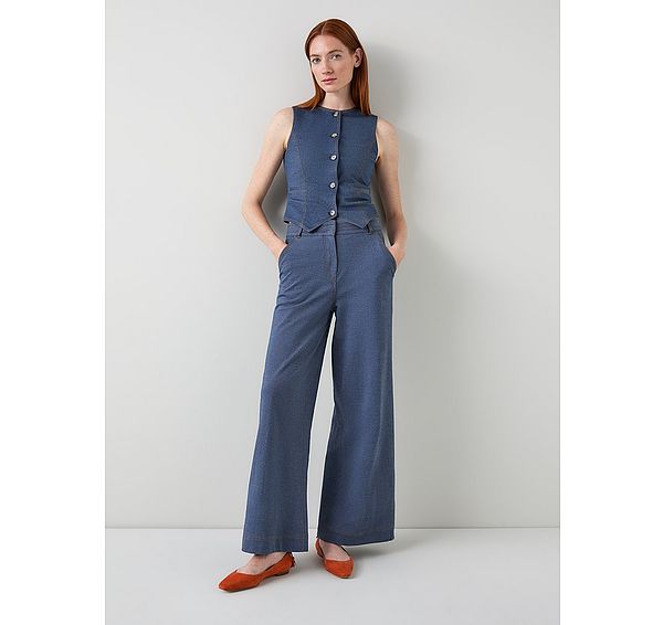 l.k. bennett Freya Midnight Stretch Ponte Denim Trouser