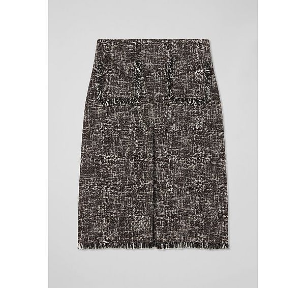 l.k. bennett Gwen Petite Black And Red Tweed Midi Skirt