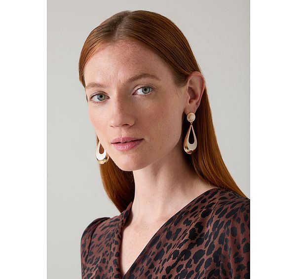 l.k. bennett Isabel Metallic Enamel Mix Drop Earring