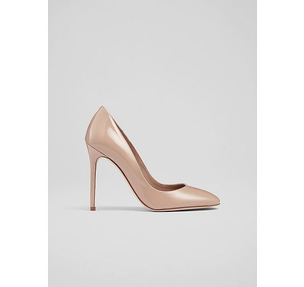 l.k. bennett Ivone Beige Patent Leather Round Toe Courts