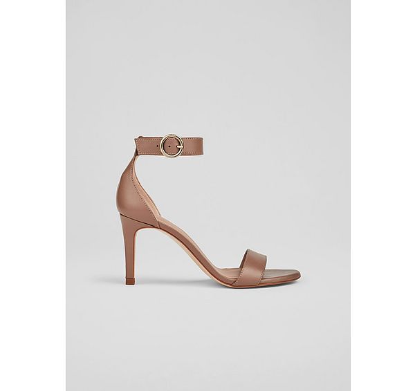 l.k. bennett Ivy Nude 3 Leather Single Strap Sandals
