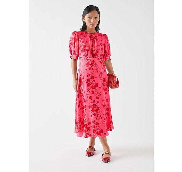 l.k. bennett Jem Petite Desert Rose & Red Wildflower Tea Dress