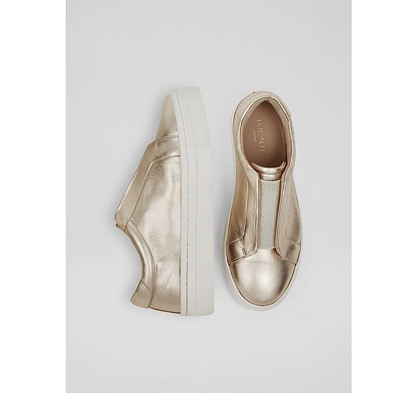 l.k. bennett Joy Metallic Metallic Leather Pull On Trainers
