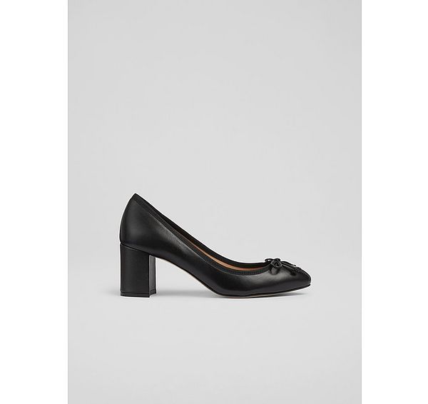 l.k. bennett Juliette Black High Heel Grosgrain Ballerina Courts