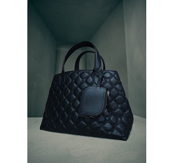 l.k. bennett Juliette Black Smooth Leather Quilted Tote Bag