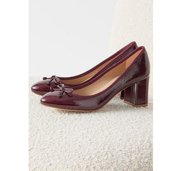 l.k. bennett Juliette Bordeaux Patent Ballerina Court Heels