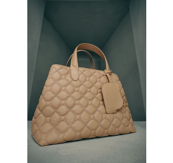 l.k. bennett Juliette Camel Smooth Leather Quilted Tote Bag
