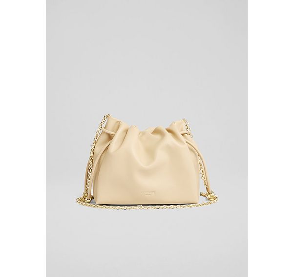 l.k. bennett Kendra Light Taupe Leather Bead Crossbody