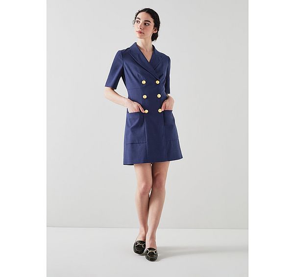 l.k. bennett Kennedy Navy Dress with LENZING™ ECOVERO™ viscose
