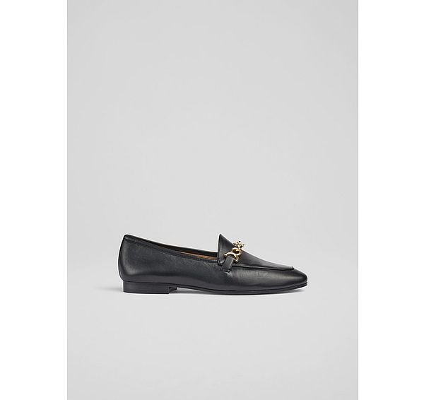 l.k. bennett Adalynn Black Leather Snaffle Loafers