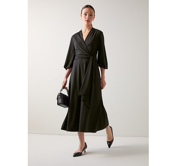 l.k. bennett Aiper Black Tie Front Jersey Dress