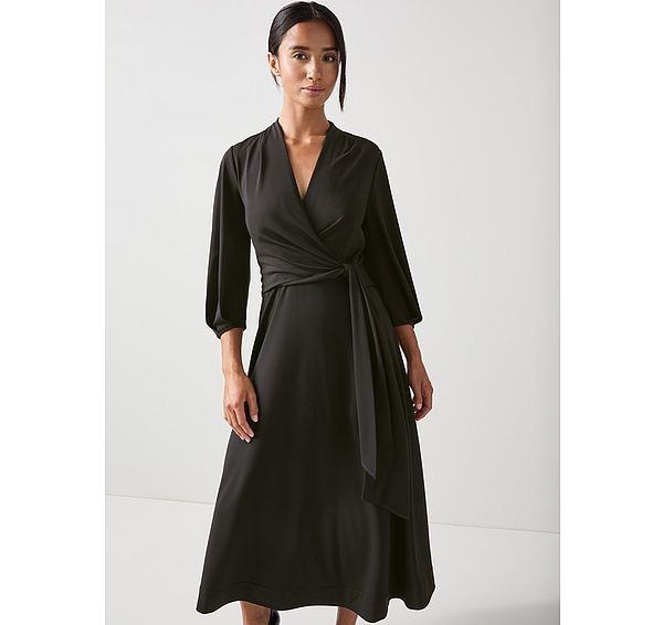 l.k. bennett Aiper Petite Black V-Neck Jersey Dress