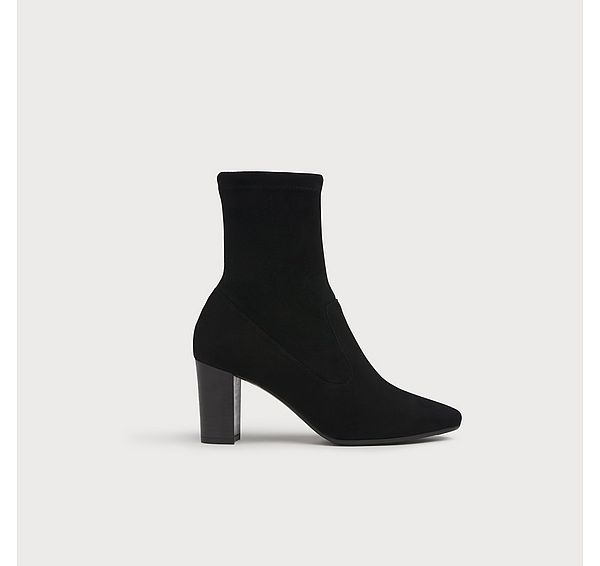 l.k. bennett Alice Black Stretch Suede Ankle Boots