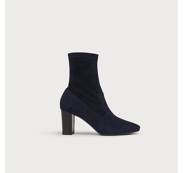 l.k. bennett Alice Navy Stretch Suede Ankle Boots
