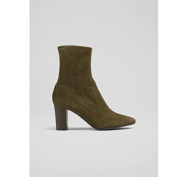 l.k. bennett Alice Olive Stretch Suede Ankle Boots