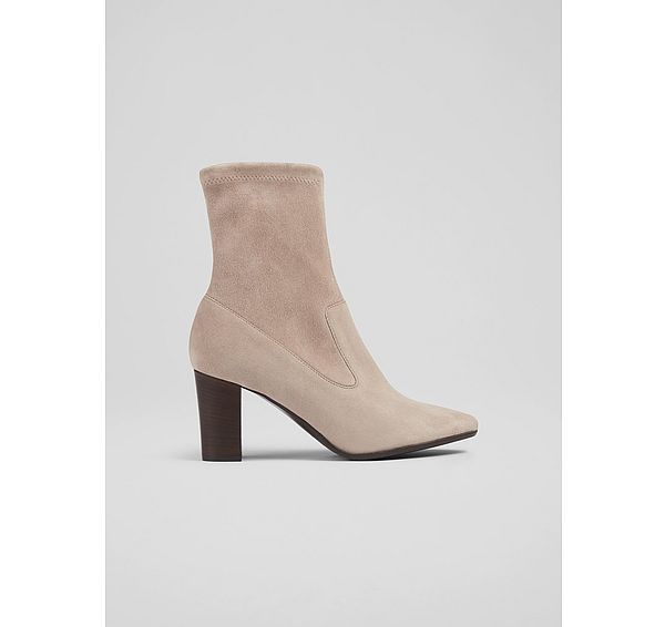 l.k. bennett Alice Taupe Stretch Suede Ankle Boots