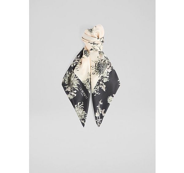 l.k. bennett Alina Multi Black Print Silk Scarf