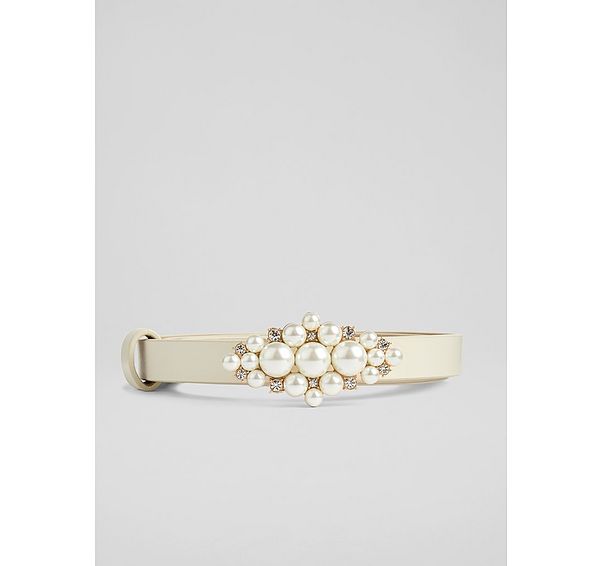 l.k. bennett Alliana Pearl Cream Crystal Belt