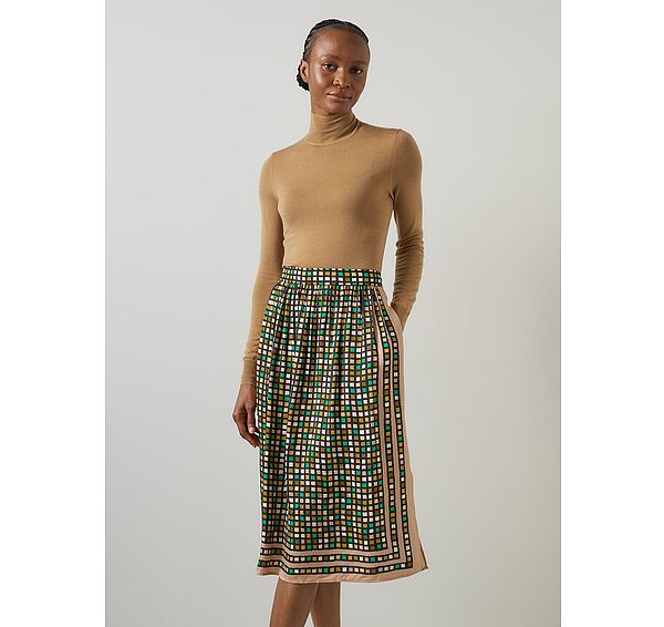 l.k. bennett Allie Camel Roll Neck Knitted Top