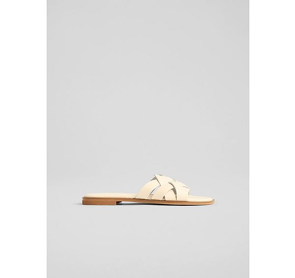 l.k. bennett Amara Ecru Leather Multi Strap Sandals