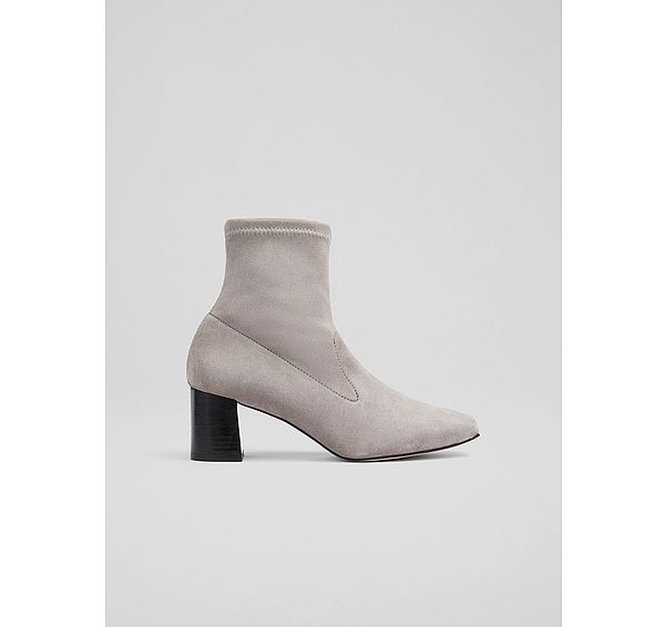 l.k. bennett Amira Grey Stretch Suede Ankle Boots
