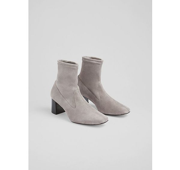 L.k. Bennett Amira Navy Stretch Suede Ankle Boots